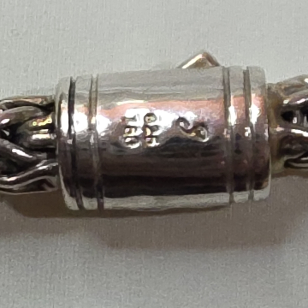 18K GAIL SCOTT GENUINE DIAMOND STERLING SILVER 925 CHAIN & PENDANT 80.95 GR - Picture 9 of 11